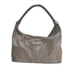 Kate Spade Macdougal Alley Metallic Pewter Janaya Hobo Leather Shoulder Bag